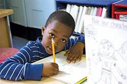 A child using a Writing Unit.