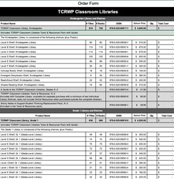 Classroom Libraries Order Form (Excel)